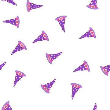 Pattern black wizard hat cartoon vector Stock Illustration