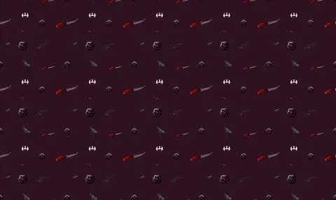 Pattern with blackberries knives and spoons on dark background Stock Illustration