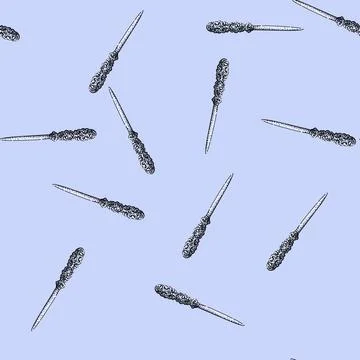 Pattern blade letter opener sketch hand drawn Stock Illustration