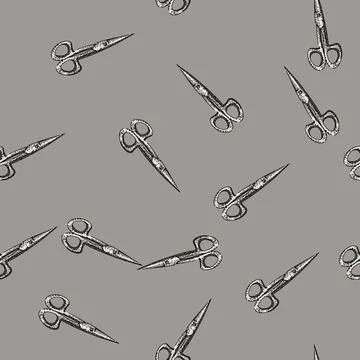Pattern blades scissors sketch hand drawn Stock Illustration