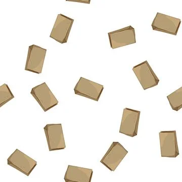 Pattern blank paper bag cartoon vector Stock Illustration