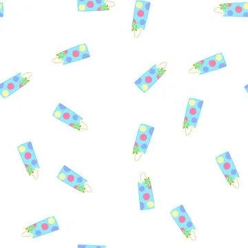 Pattern blank paper bag cartoon vector Illustration