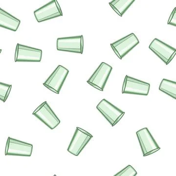 Pattern blank plastic cup cartoon vector Stock Illustration