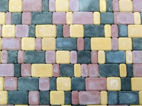 The pattern of the blank surface of the multi-colored paving tiles Stock Photos