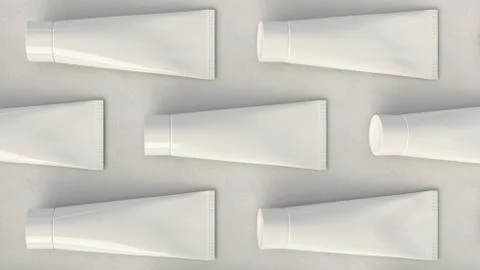 Pattern from blank white tube of toothpaste, cream or gel Illustrazione stock