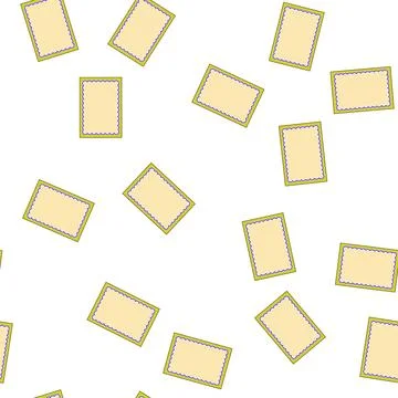 Pattern Blank yellow card with scalloped frame design Illustrazione stock