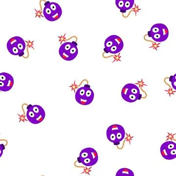 Pattern blast bomb character cartoon vector イラスト素材