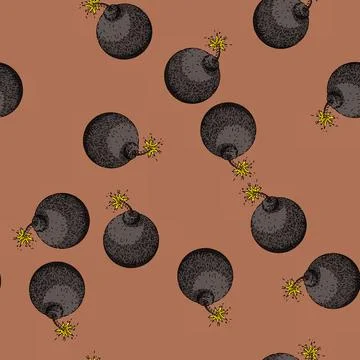 Pattern blast bomb sketch hand drawn Stockillustratie