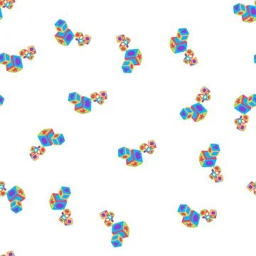 Pattern blocks stacking toy cartoon vector Stock Illustration