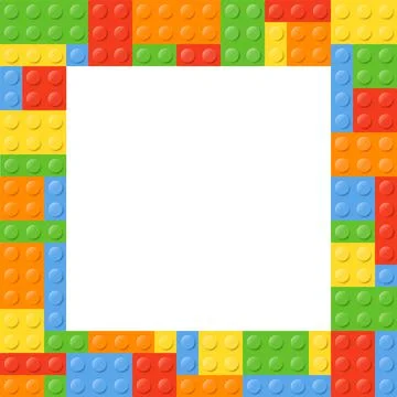 Pattern blocks toy background. Toy bricks. Plastic construction blocks. Vec.. Stock Illustration