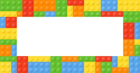 Pattern blocks toy background. Toy bricks. Plastic construction blocks. Vecto Stock Illustration