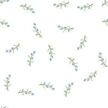 Pattern bloom flower branch cartoon vector 库存插图