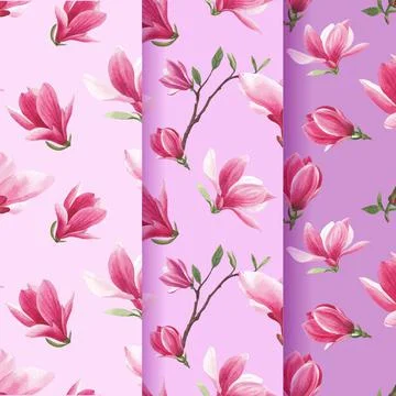 Pattern with blossom bird concept design watercolor illustration Stock Illustration