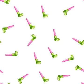 Pattern blower party whistle cartoon vector Stock Illustration