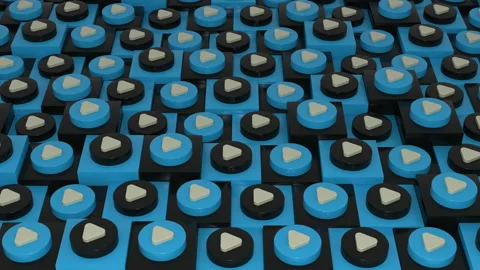 Pattern With Blue And Black Plastic Cubes Video stock 133864721