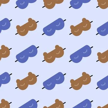 Pattern of blue and brown sleep mask Stock Illustration