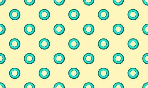 Pattern of blue and green rings on a yellow background Stock Illustration