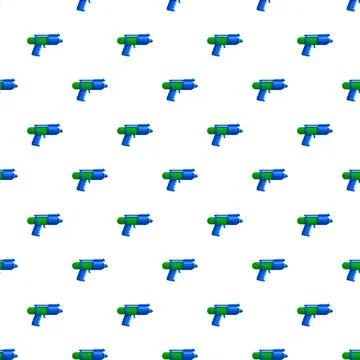 Pattern of blue and green water squirt guns Stock Illustration