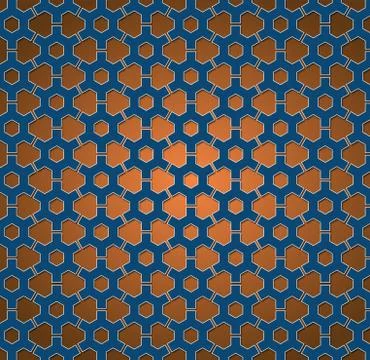 Pattern blue and orange gear wheels Stock Illustration