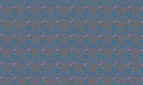 Pattern of blue and pink baby shoes on gray background Stock Illustration