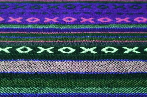 Pattern of Blue and Purple Tone Thai Northern Region's Traditional Textile Stock Photos