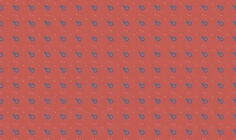 Pattern of blue and red bicycle icons on a red background Stock Illustration
