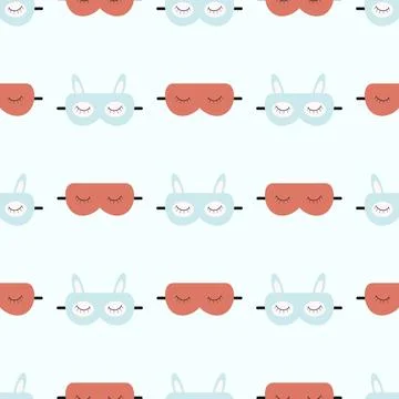 Pattern of blue and red sleep mask Illustrazione stock