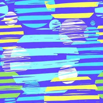 Pattern of blue and yellow circles stripes 스톡 일러스트