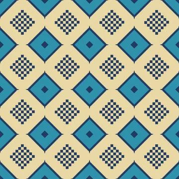 A pattern of blue and yellow squares Stock Illustration