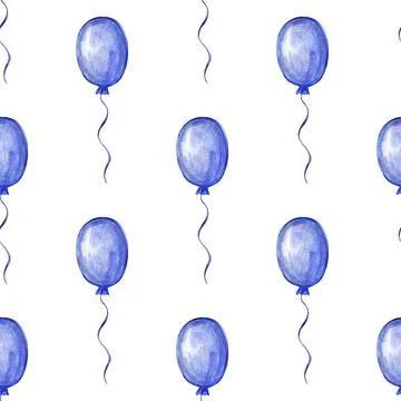 Pattern with blue balloons.Birthday Pattern Stock Illustration