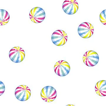 Pattern blue beach ball cartoon vector Illustrazione stock