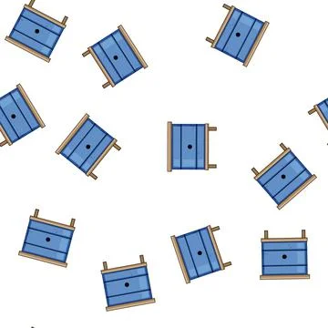 Pattern Blue beehive for beekeeping and honey production Illustrazione stock