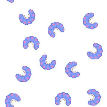 Pattern blue caterpillar larva character with pink spots Stock Illustration