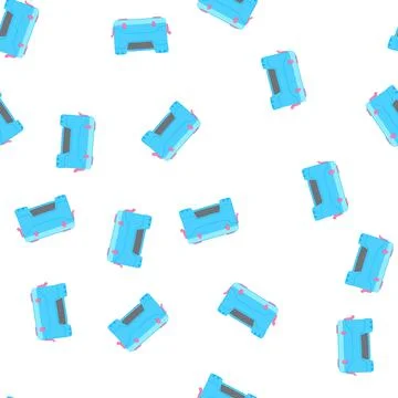 Pattern blue cooler box cartoon vector イラスト素材