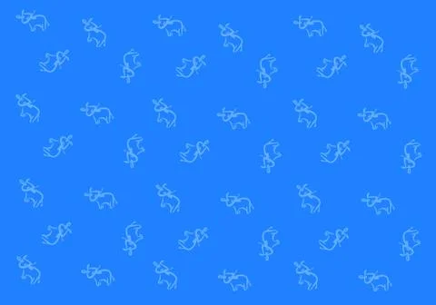 Pattern blue cow Stock Illustration