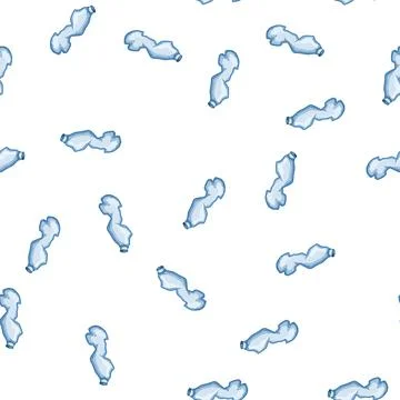 Pattern blue crumpled plastic bottle cartoon vector Illustrazione stock