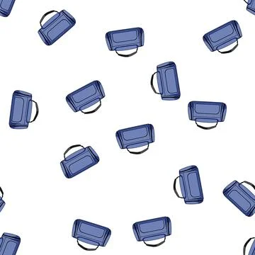 Pattern Blue duffel bag for travel and sport Illustrazione stock