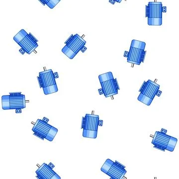 Pattern Blue electric motor generating power for industry Stock Illustration