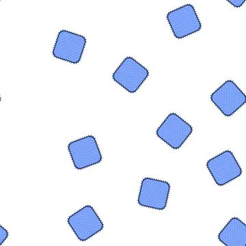Pattern Blue fabric patch with zig zag border イラスト素材