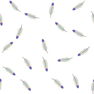 Pattern blue feather exotic bird cartoon vector イラスト素材