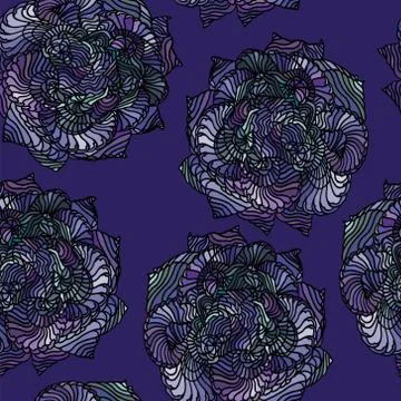 Pattern blue floral イラスト素材
