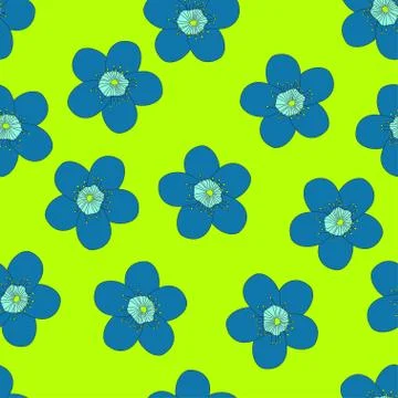 Pattern with blue flowers Stock Illustration
