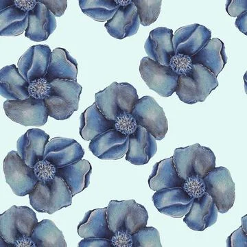 A pattern of blue flowers Stock Illustration