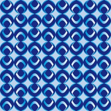 Pattern with blue geometric circular shapes Stock Illustration