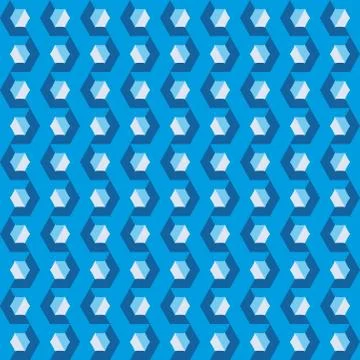 Pattern with blue geometric decorations Stock Illustration
