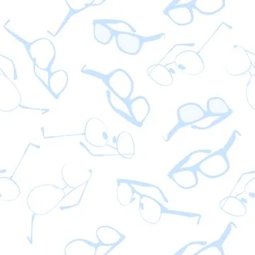 Pattern with Blue Glasses Stock Illustration