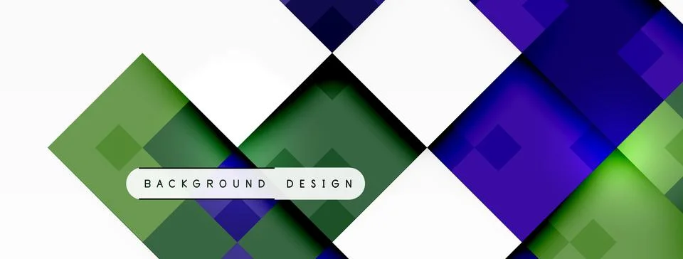 A pattern of blue, green, and white rectangles on a white background Stock Illustration