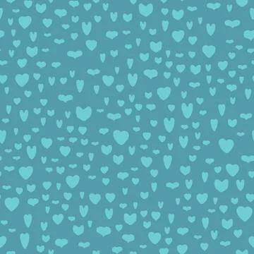 Pattern of blue hearts on darkblue background Stock Illustration