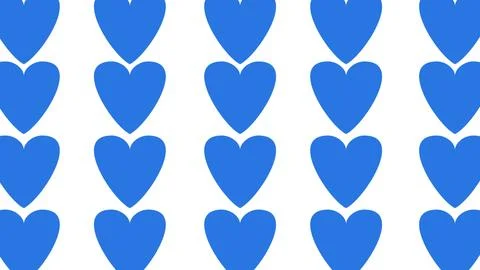 Pattern of blue hearts on a white background Stock Illustration