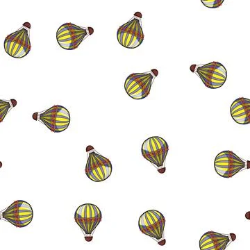 Pattern blue hot air balloon cartoon vector 스톡 일러스트